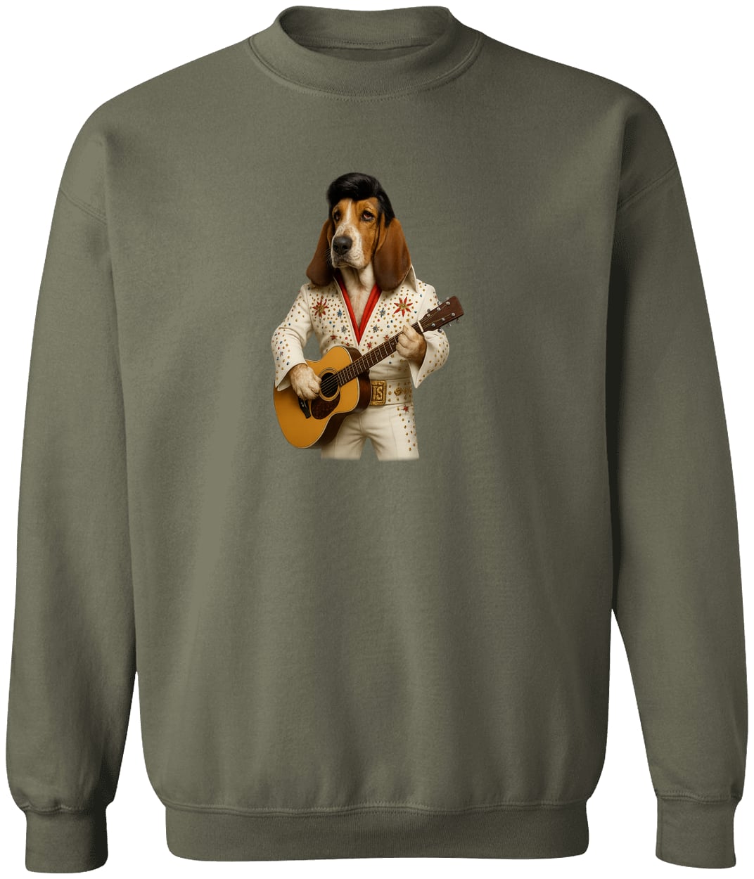 G180 Gildan Crewneck Pullover Sweatshirt - Military Green