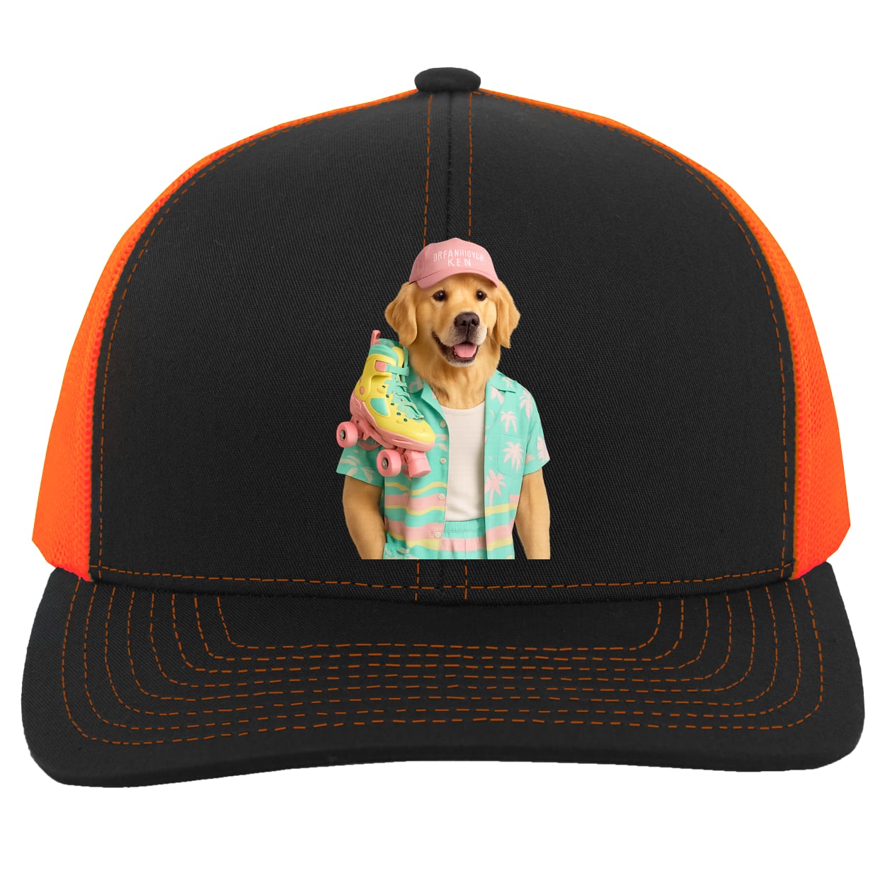104C Trucker Snap Back - Black/Neon Orange