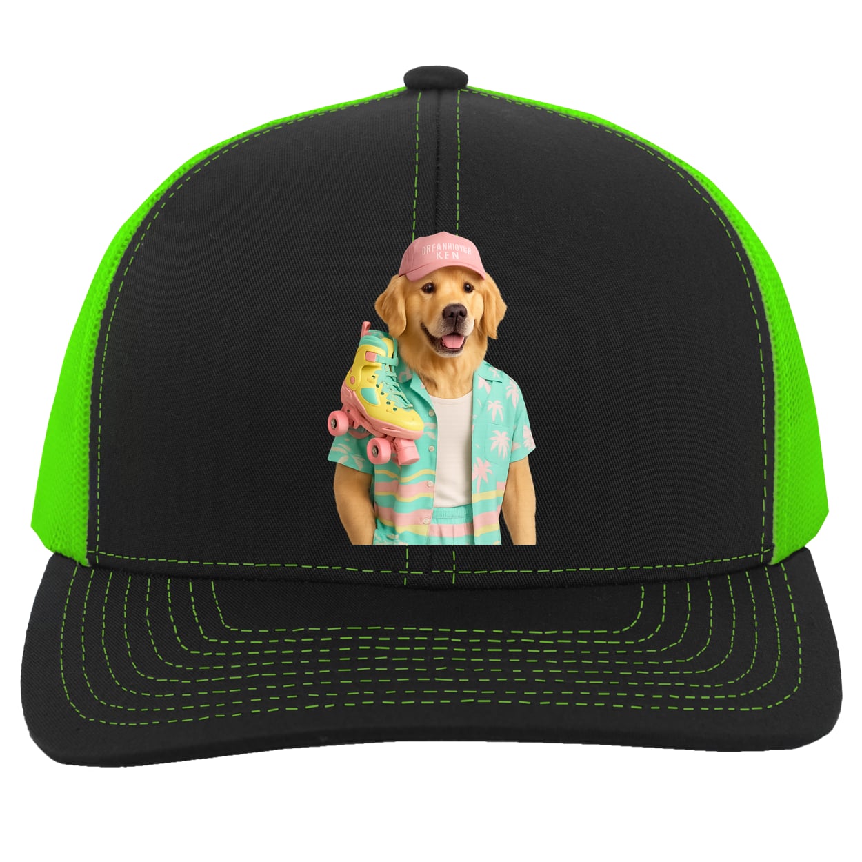 104C Trucker Snap Back - Black/Neon Green