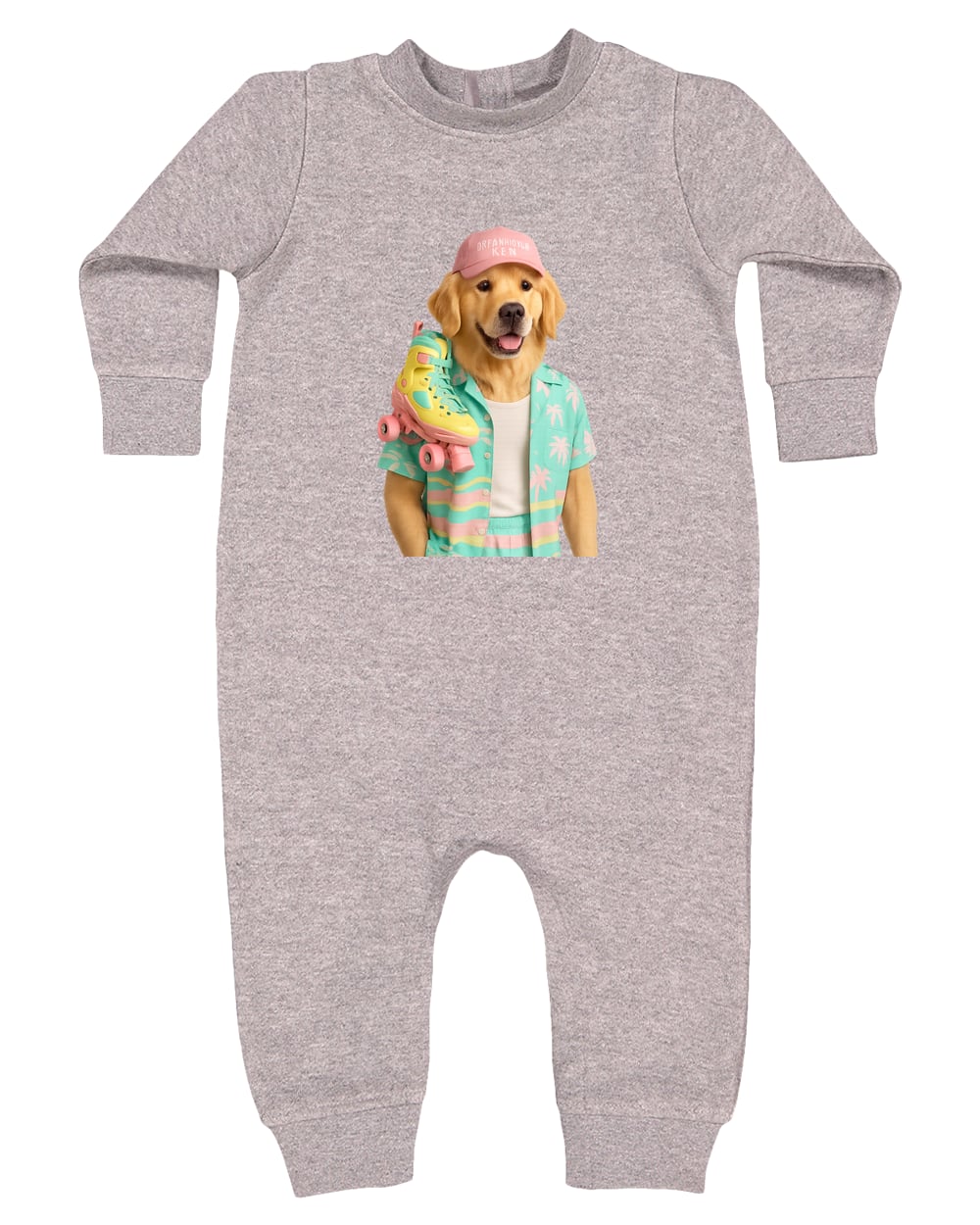 4447 Rabbit Skins Infant Fleece One-Piece Bodysuit - Heather Grey
