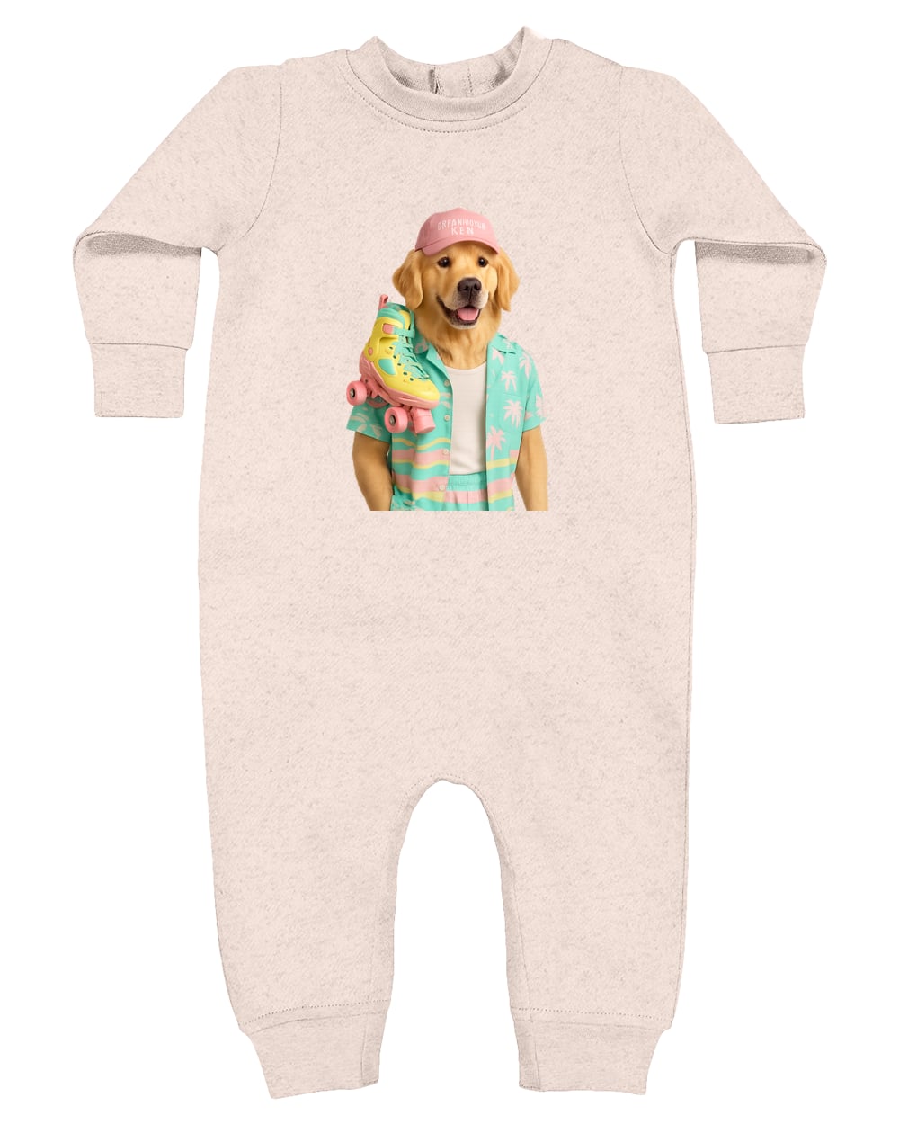 4447 Rabbit Skins Infant Fleece One-Piece Bodysuit - Natural Heather