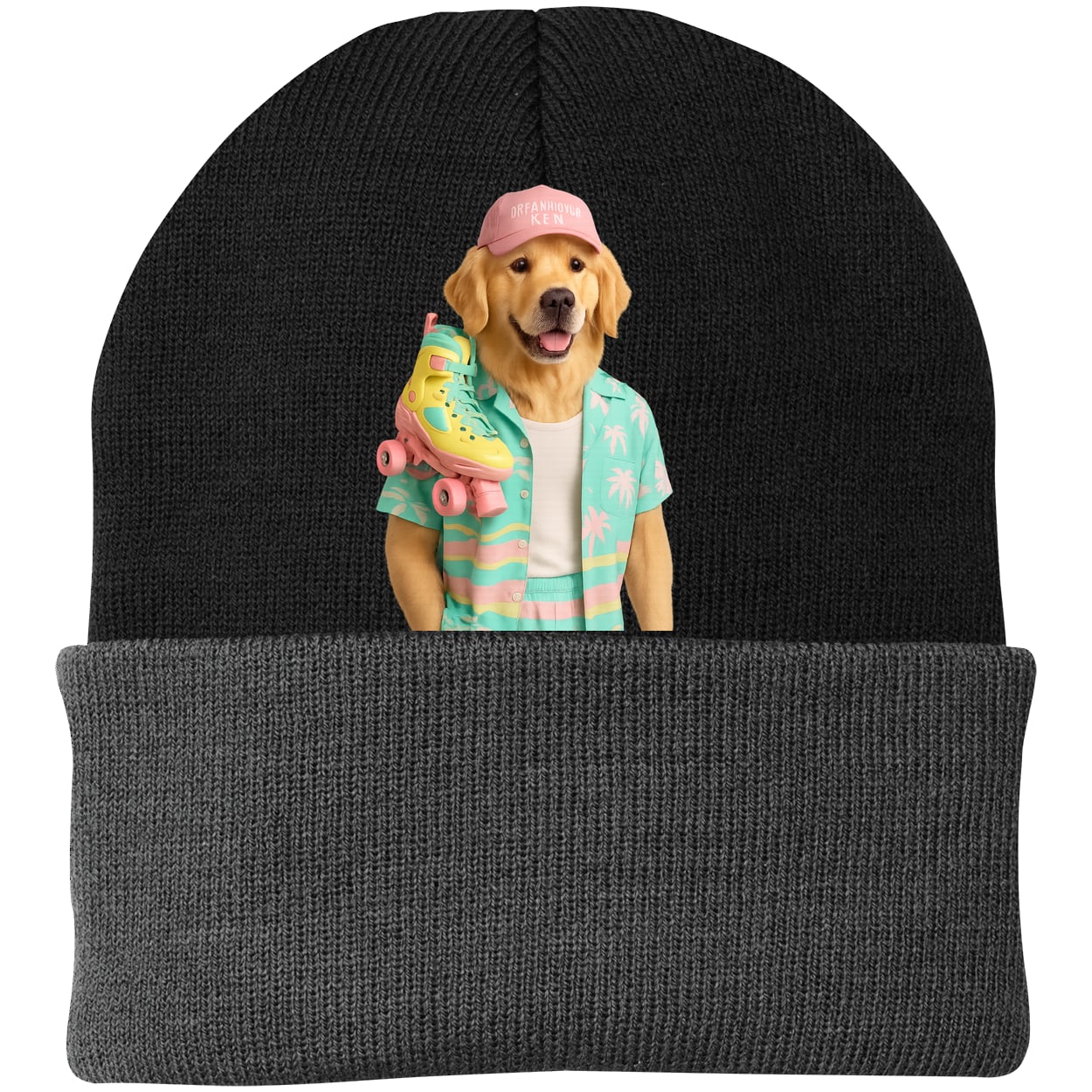 CP90 Port & Company Knit Beanie - Black/Gray