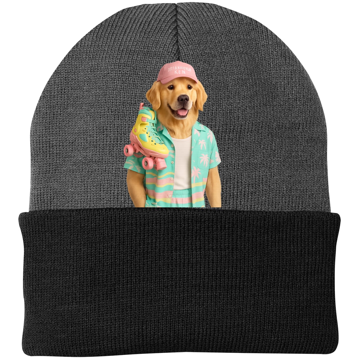 CP90 Port & Company Knit Beanie - Athletic Oxford/Black