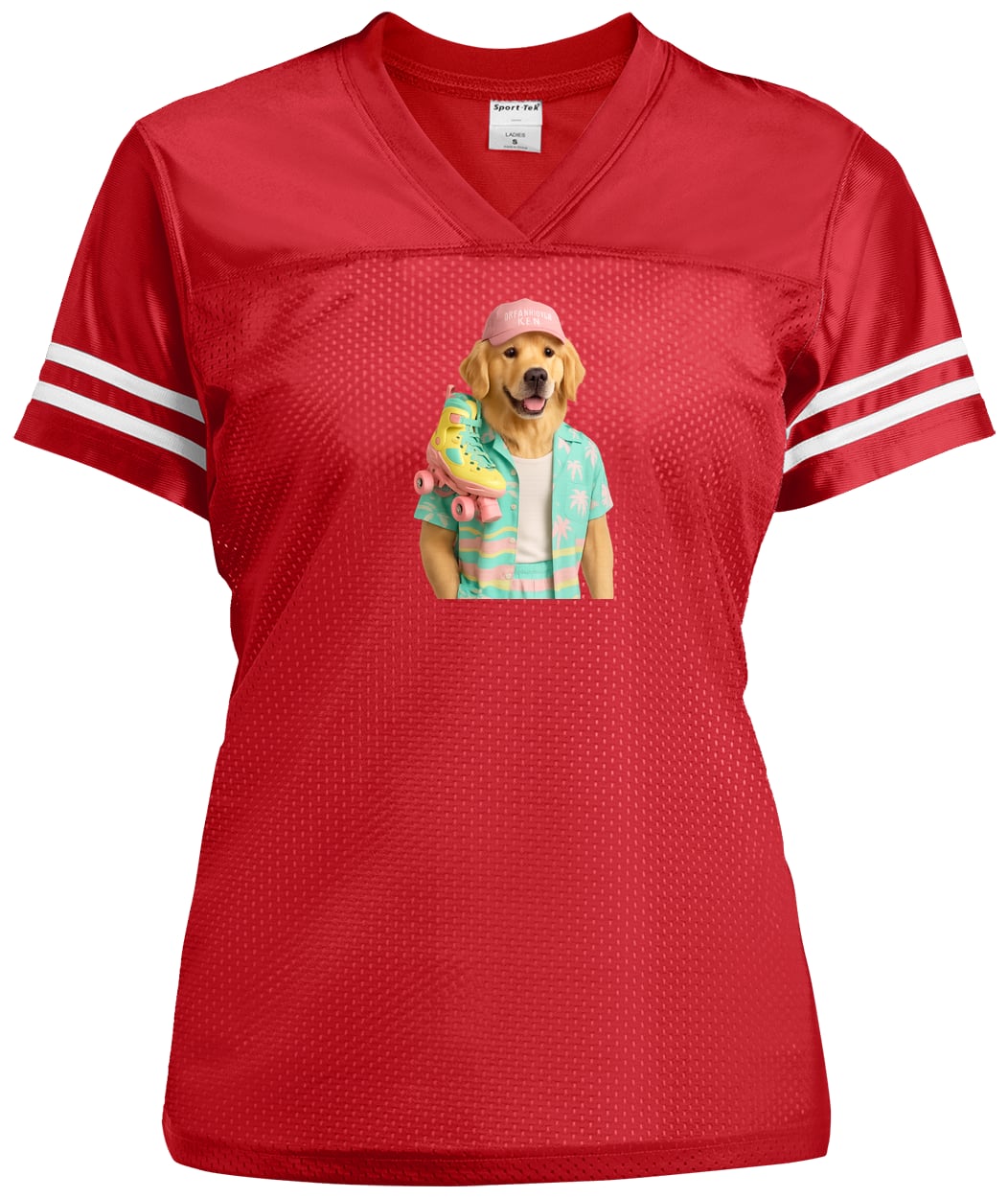 LST307 Sport-Tek Ladies' Replica Jersey - True Red/White