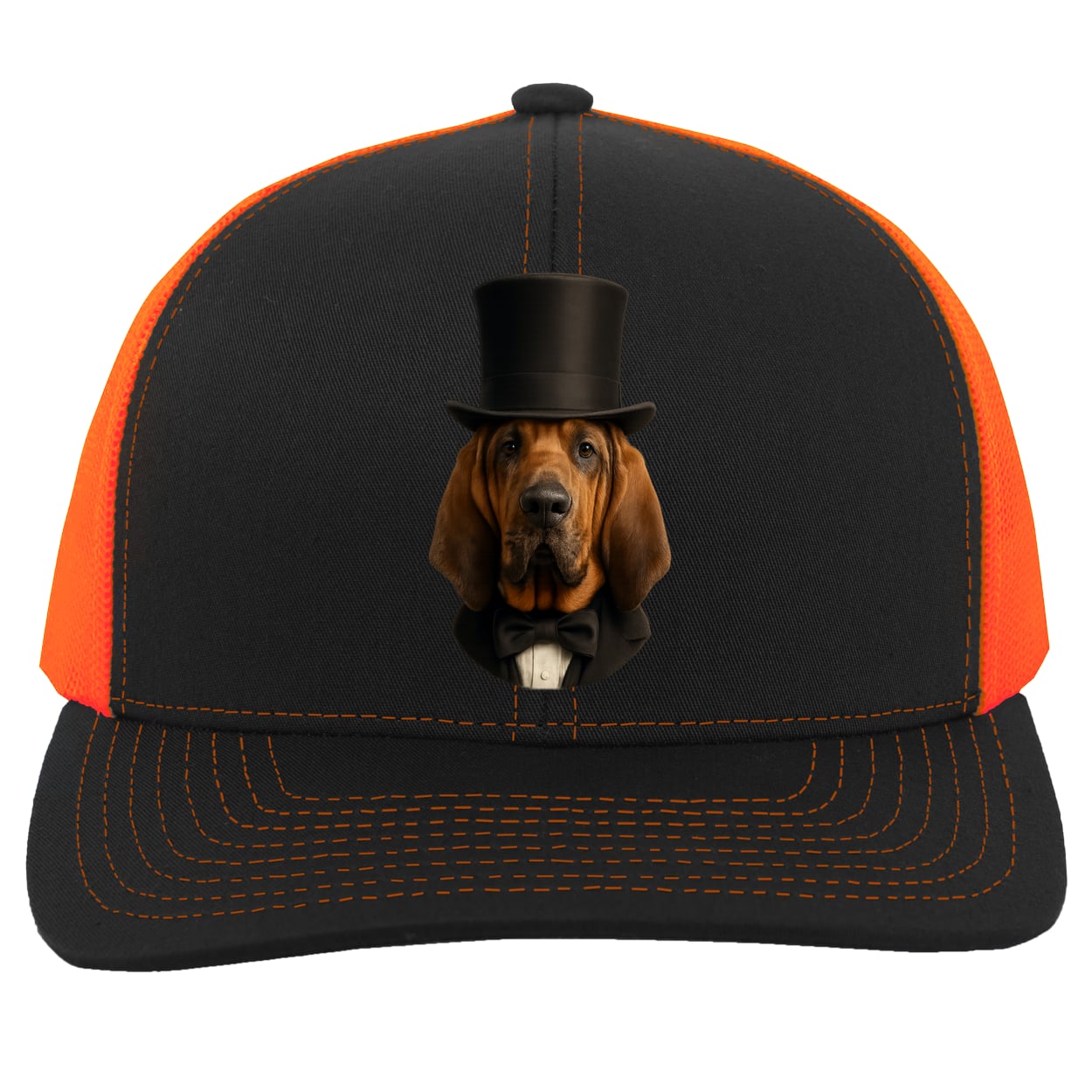 104C Trucker Snap Back - Black/Neon Orange