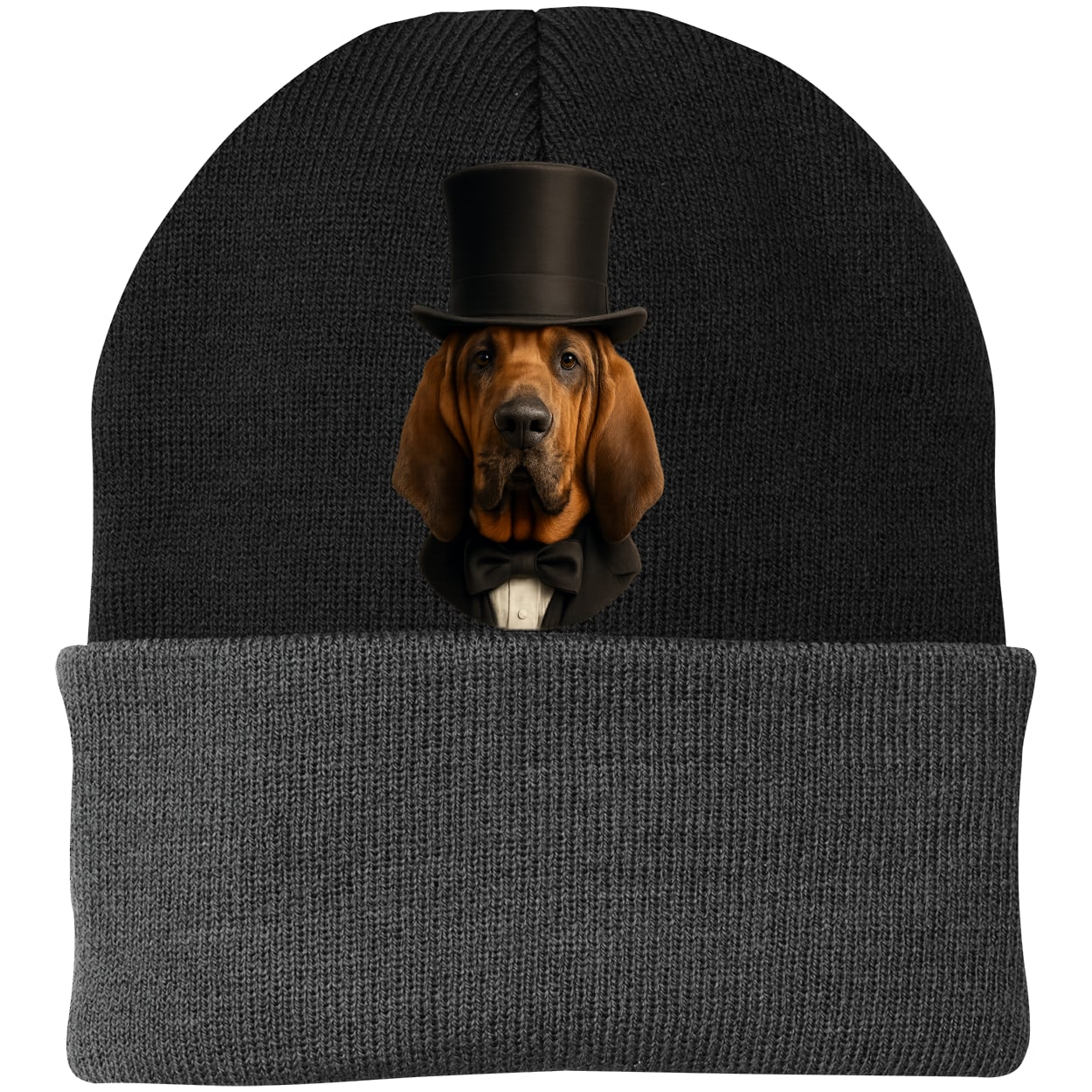 CP90 Port & Company Knit Beanie - Black/Gray