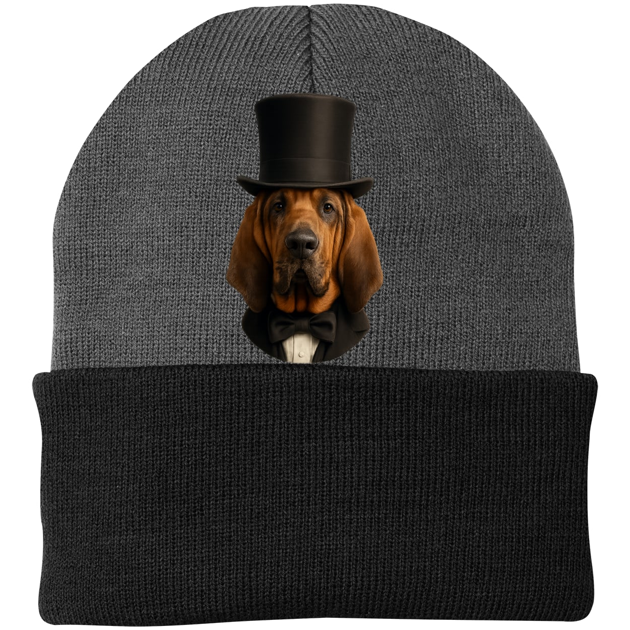 CP90 Port & Company Knit Beanie - Athletic Oxford/Black