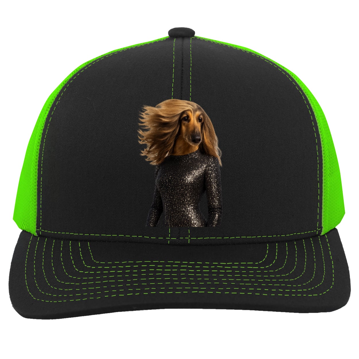 104C Trucker Snap Back - Black/Neon Green