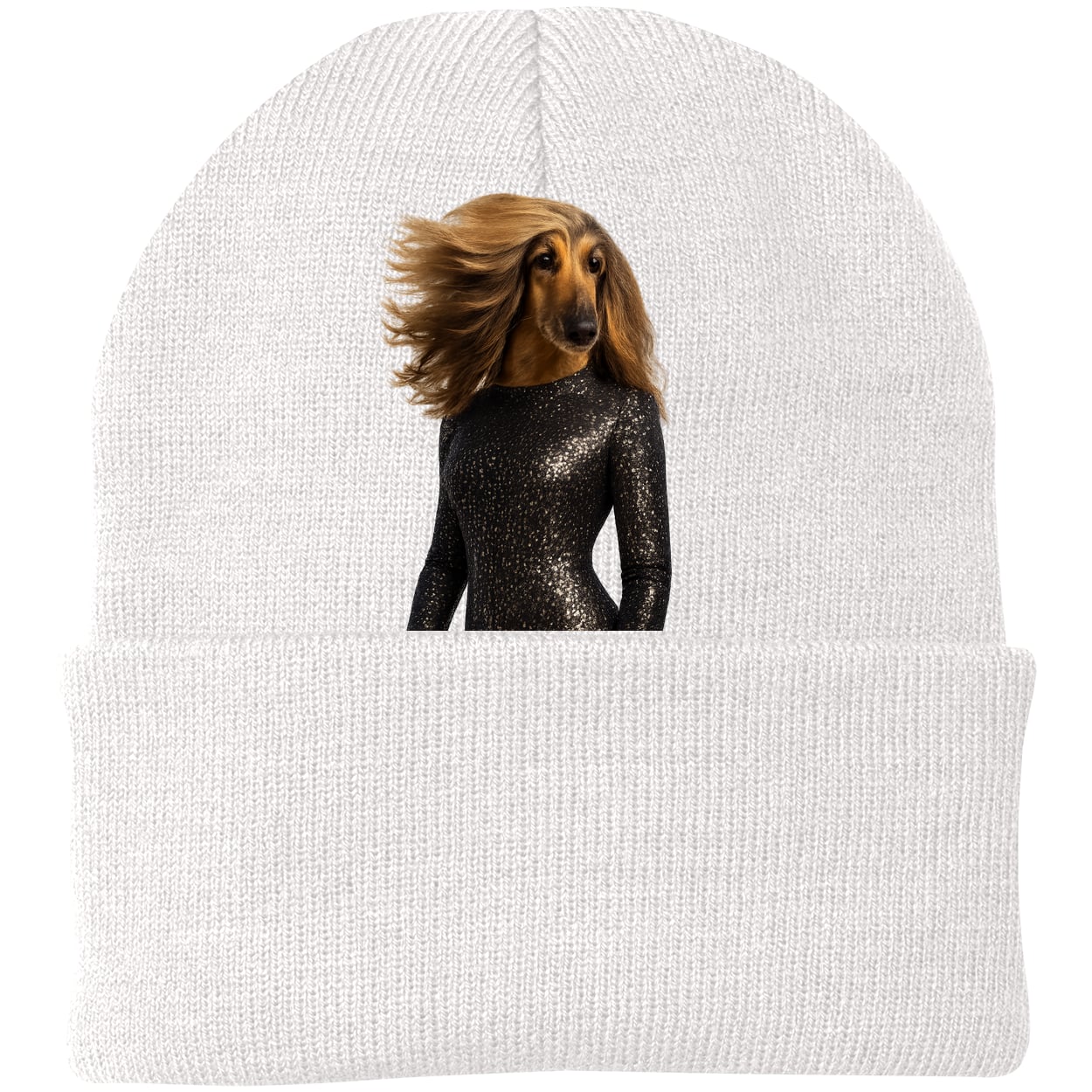 CP90 Port & Company Knit Beanie - White