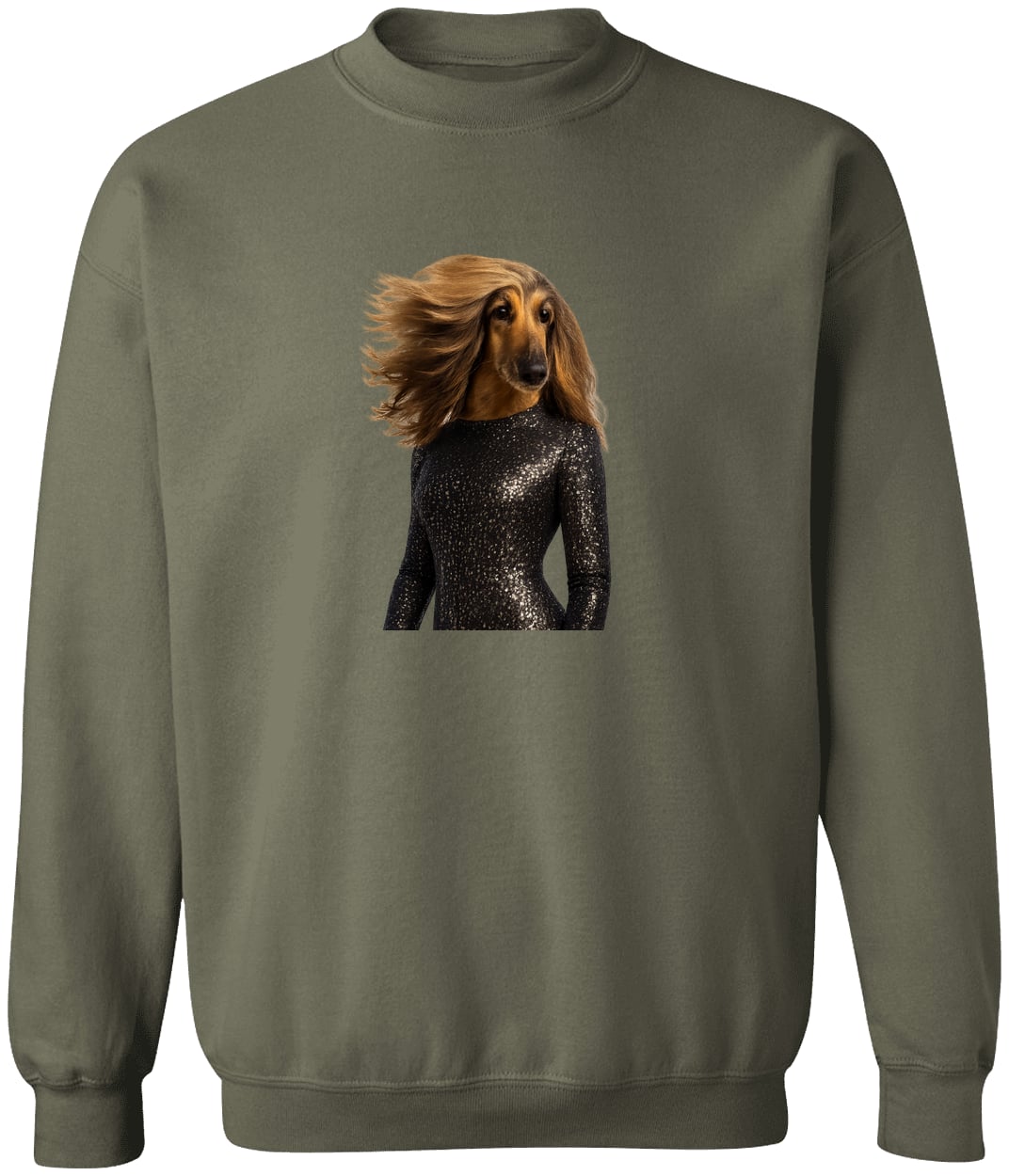 G180 Gildan Crewneck Pullover Sweatshirt - Military Green