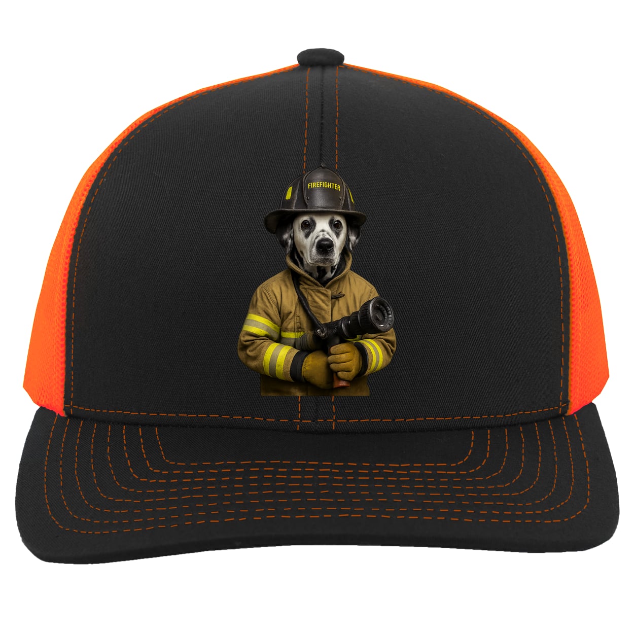 104C Trucker Snap Back - Black/Neon Orange