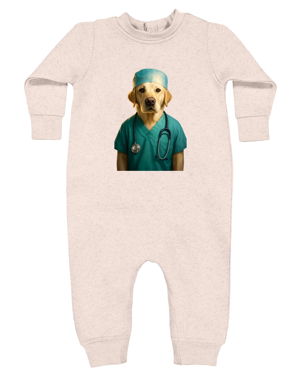 4447 Rabbit Skins Infant Fleece One-Piece Bodysuit - Natural Heather