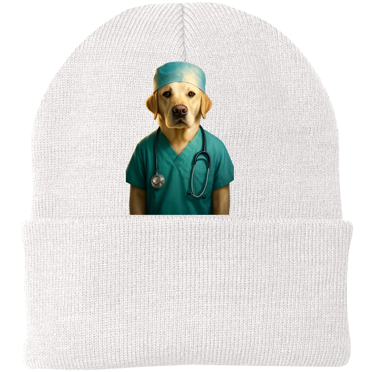 CP90 Port & Company Knit Beanie - White