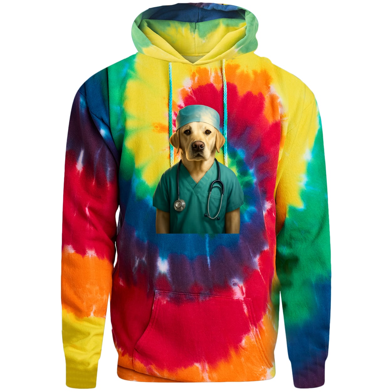 PC146 Port & Company Adult Tie-Dye Pullover Hoodie - Rainbow