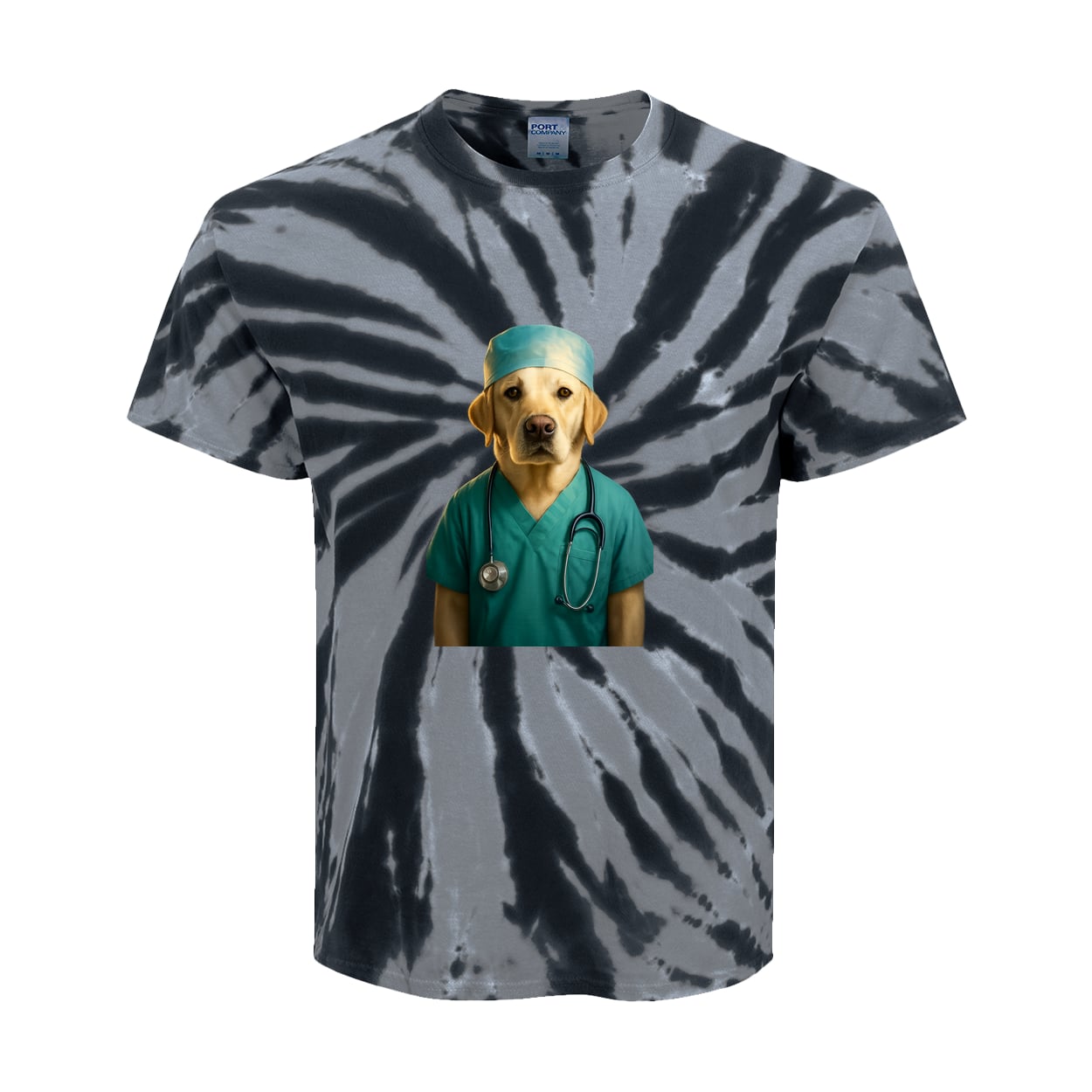 PC147Y Port & Company Kids Tie-Dye Tee - Black