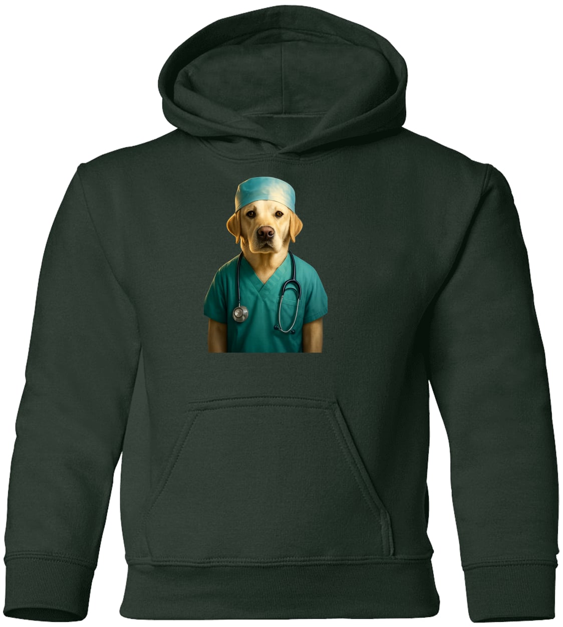 G185B Gildan Youth Pullover Hoodie - Forest Green