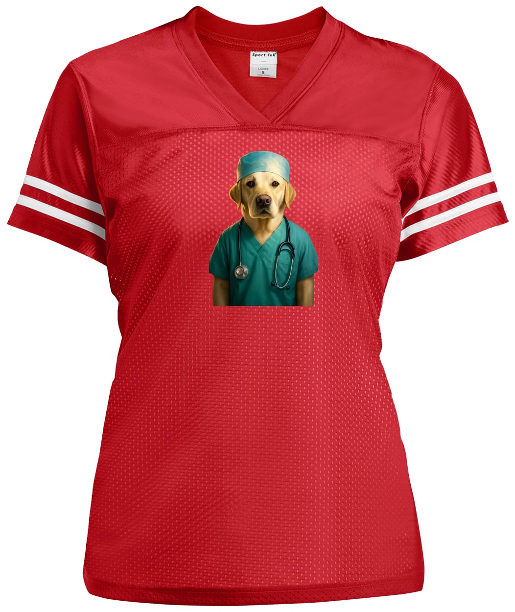 LST307 Sport-Tek Ladies' Replica Jersey - True Red/White
