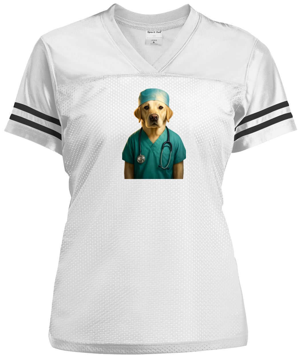 LST307 Sport-Tek Ladies' Replica Jersey - White/Black