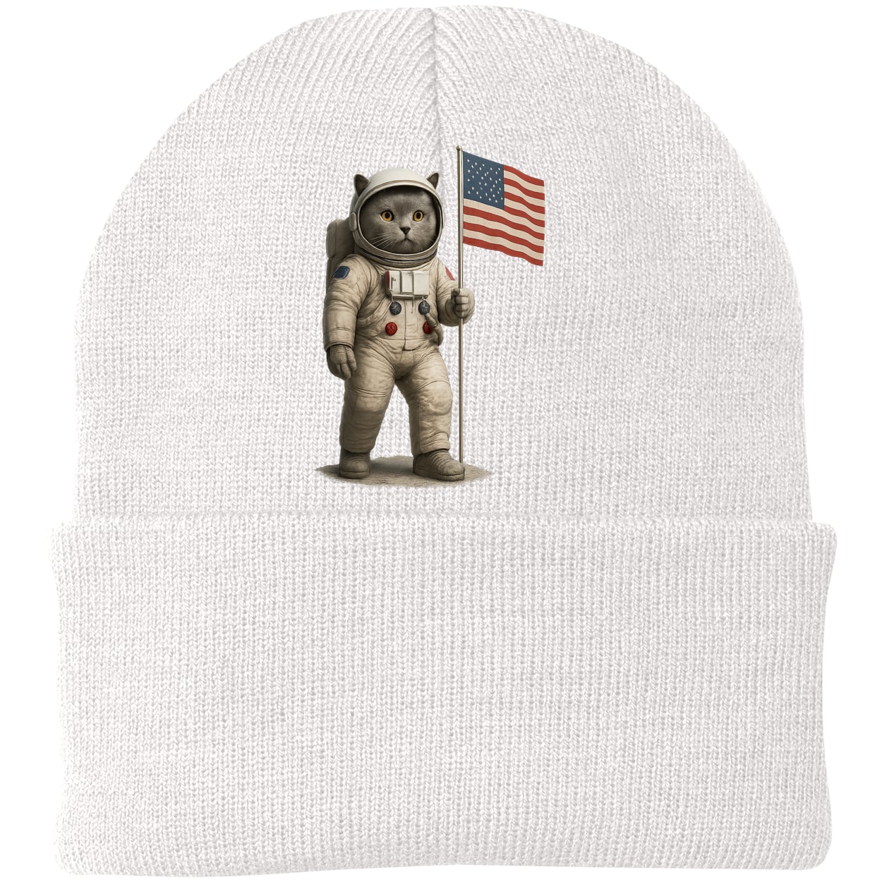 CP90 Port & Company Knit Beanie - White
