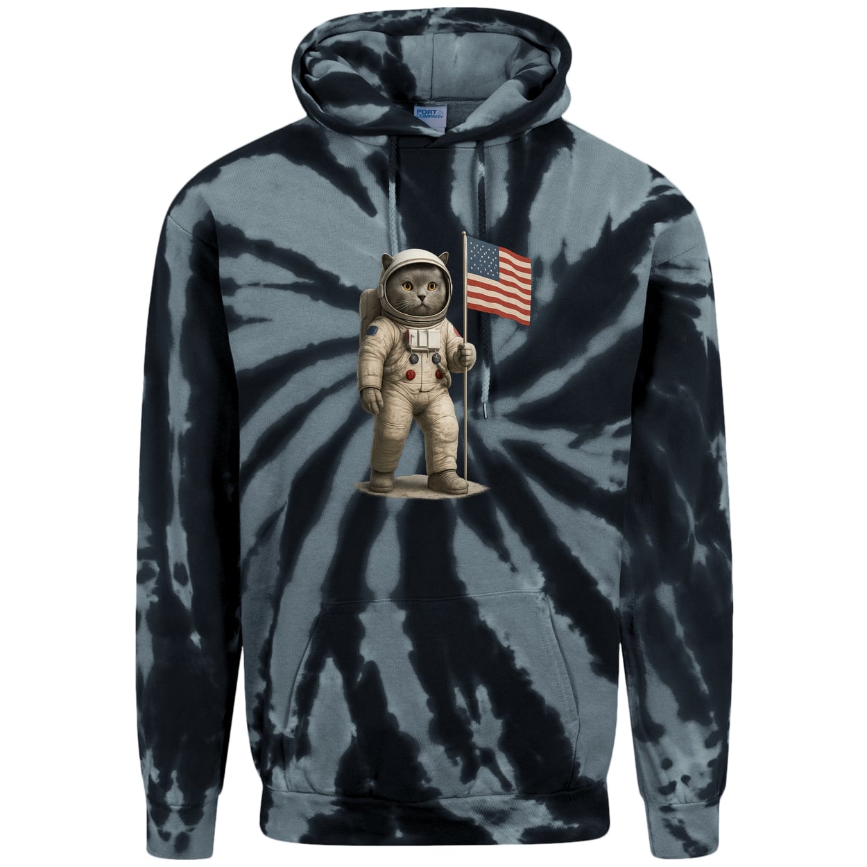 PC146 Port & Company Adult Tie-Dye Pullover Hoodie - Black