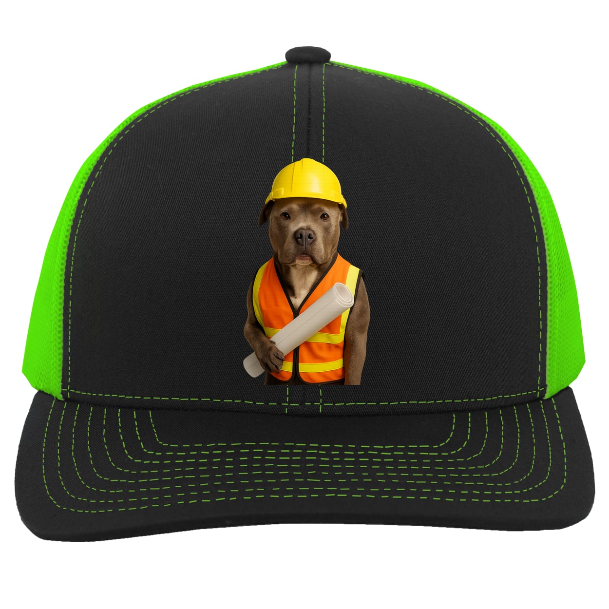 104C Trucker Snap Back - Black/Neon Green