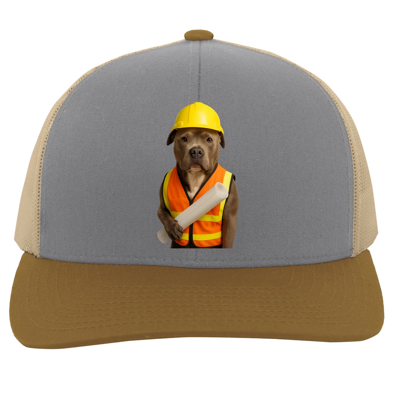 104C Trucker Snap Back - Heather/Beige/Amber