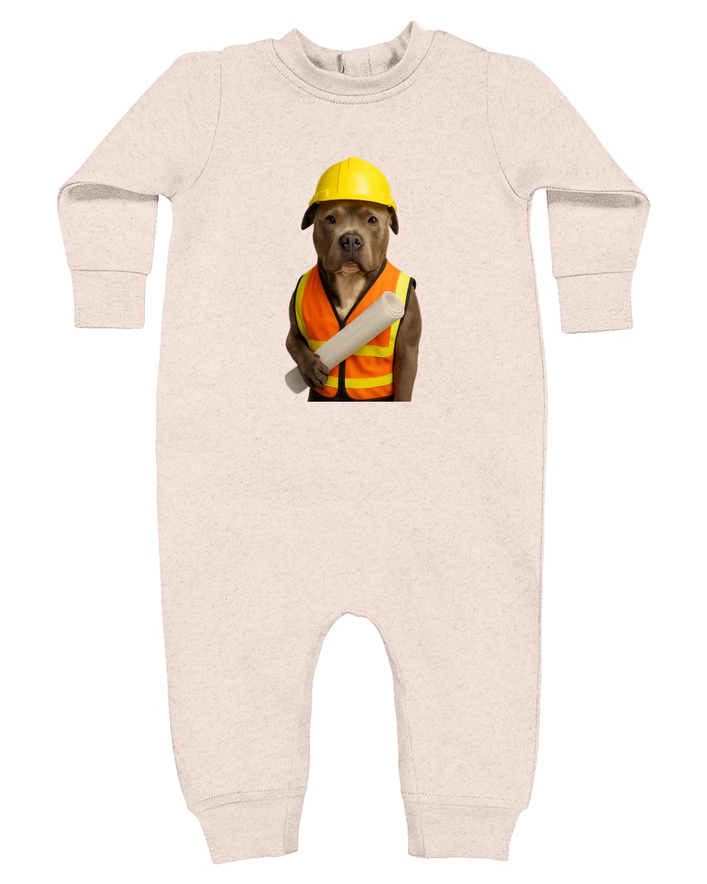4447 Rabbit Skins Infant Fleece One-Piece Bodysuit - Natural Heather