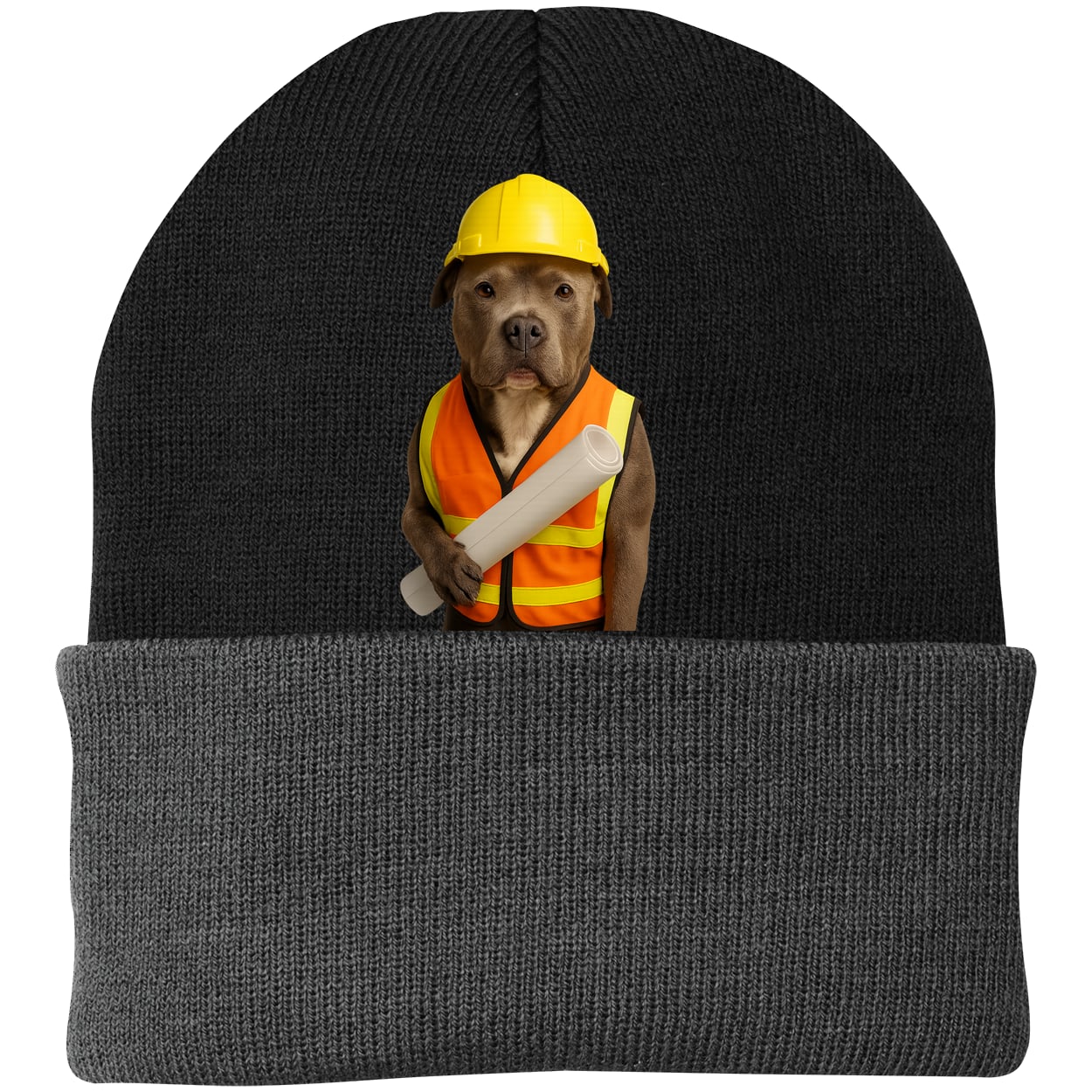 CP90 Port & Company Knit Beanie - Black/Gray