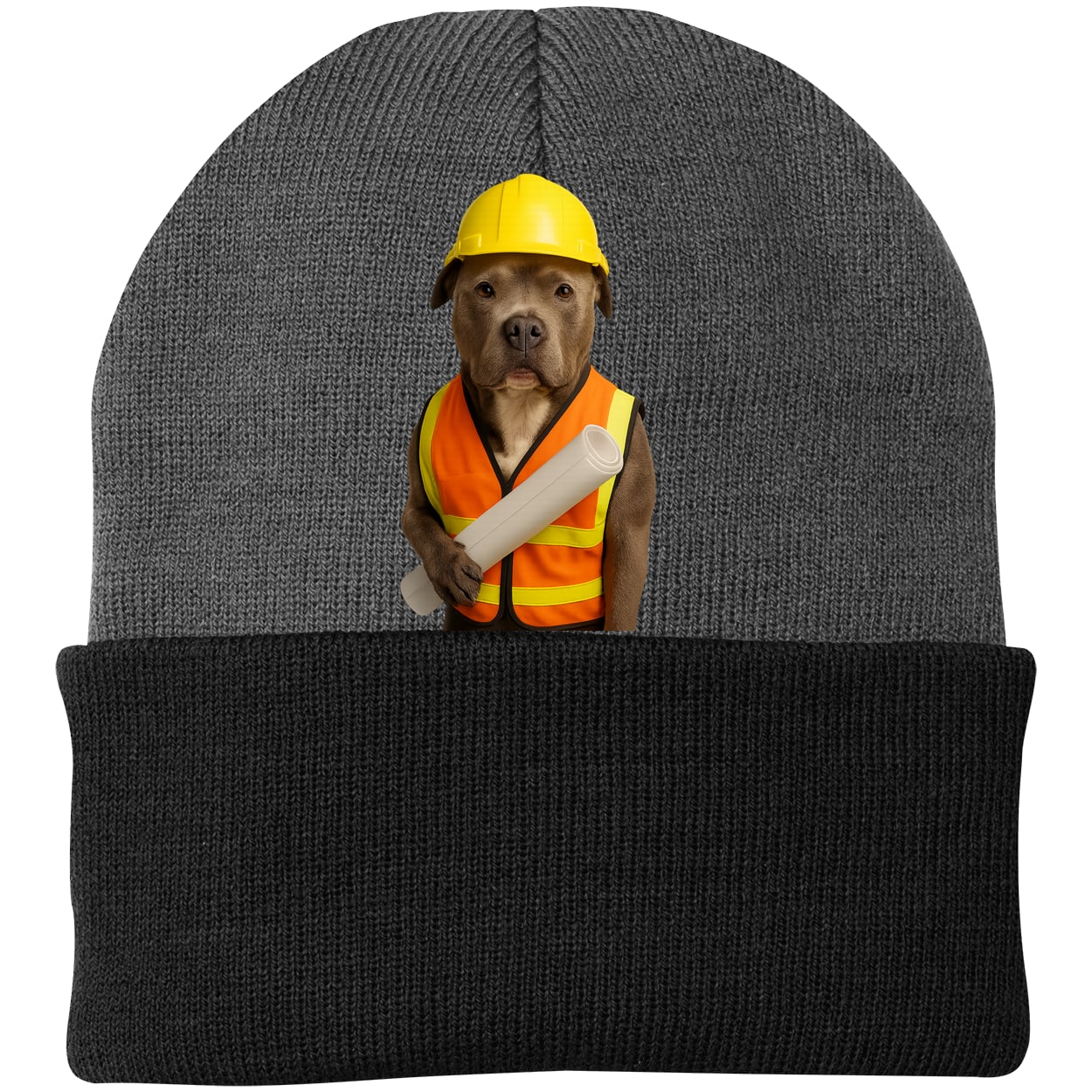 CP90 Port & Company Knit Beanie - Athletic Oxford/Black