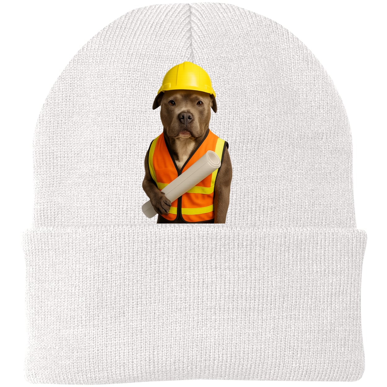 CP90 Port & Company Knit Beanie - White