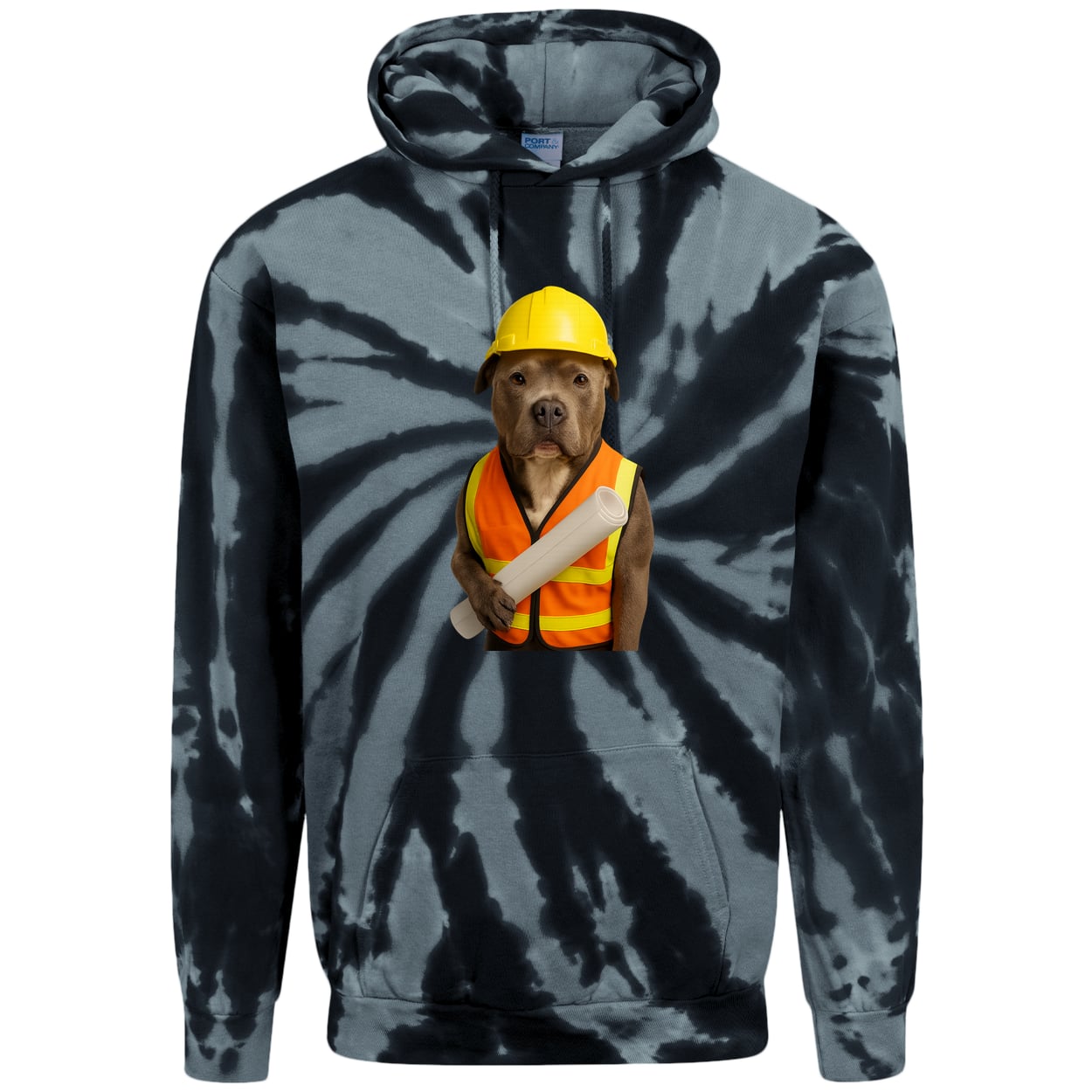 PC146 Port & Company Adult Tie-Dye Pullover Hoodie - Black