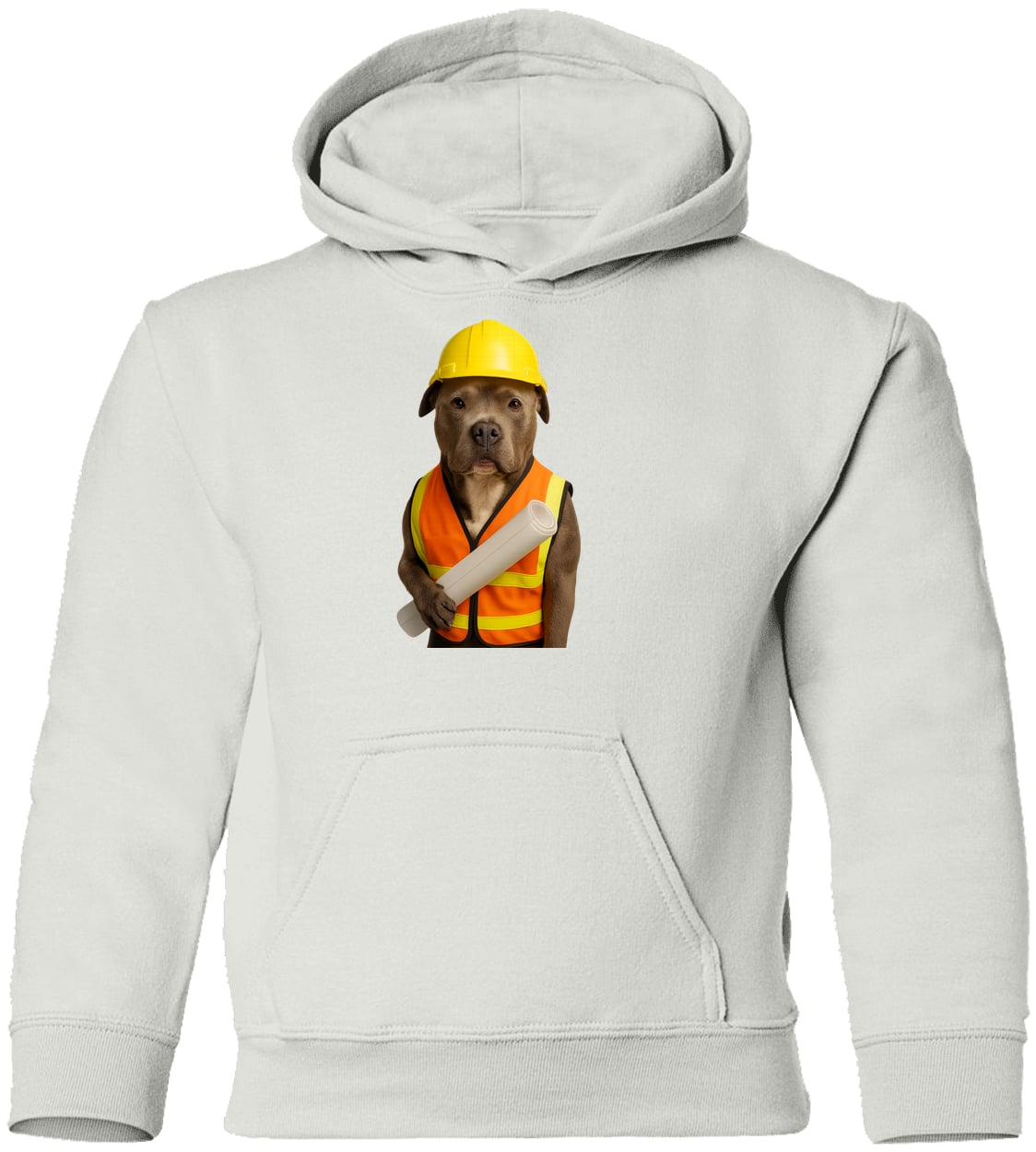 G185B Gildan Youth Pullover Hoodie - White