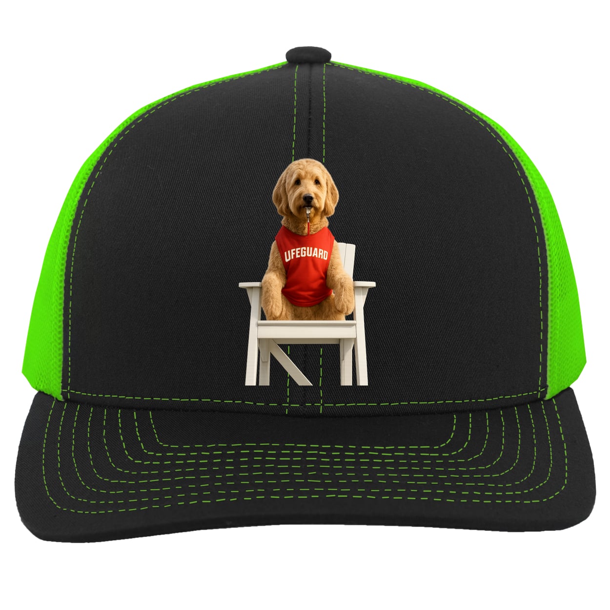 104C Trucker Snap Back - Black/Neon Green