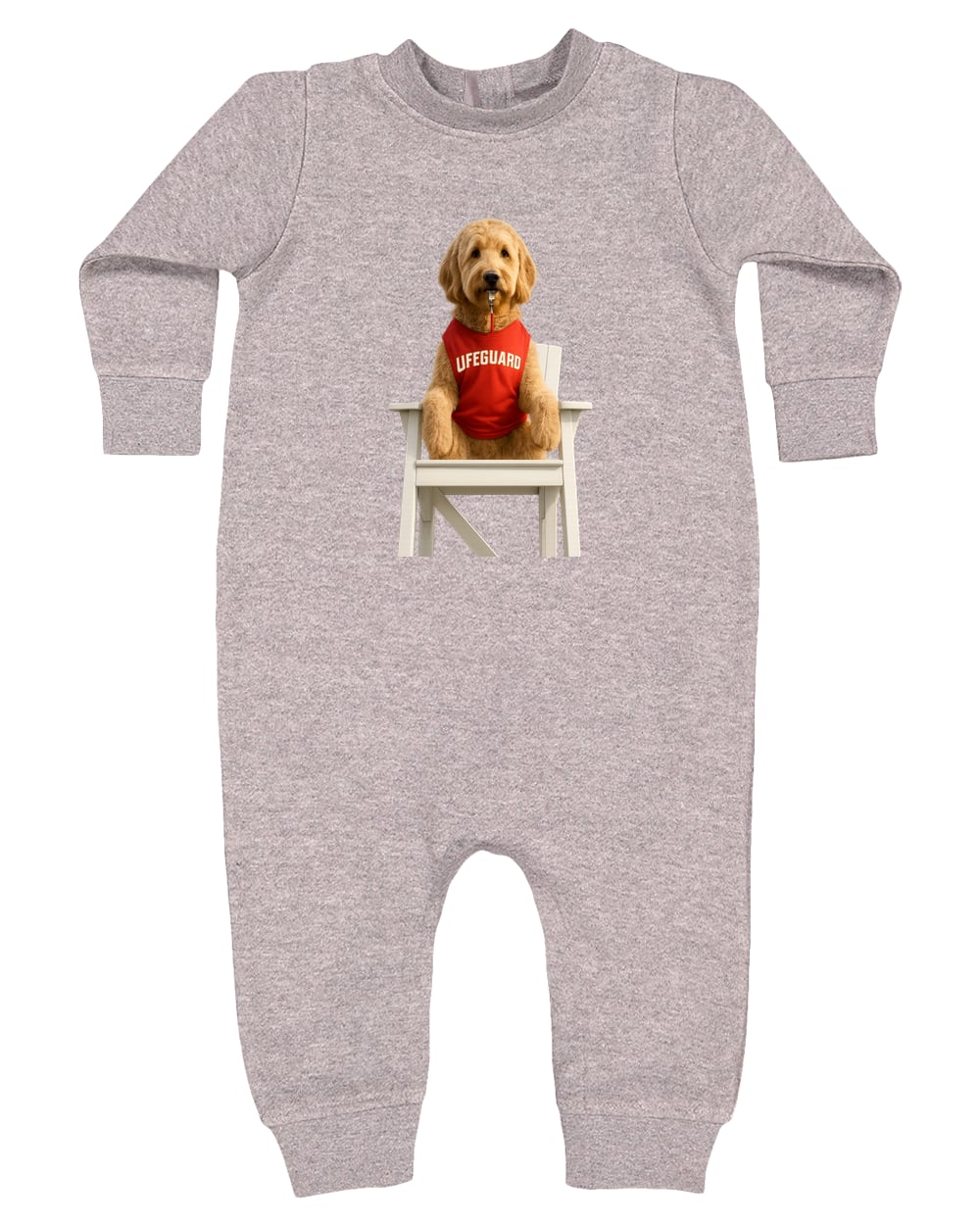 4447 Rabbit Skins Infant Fleece One-Piece Bodysuit - Heather Grey