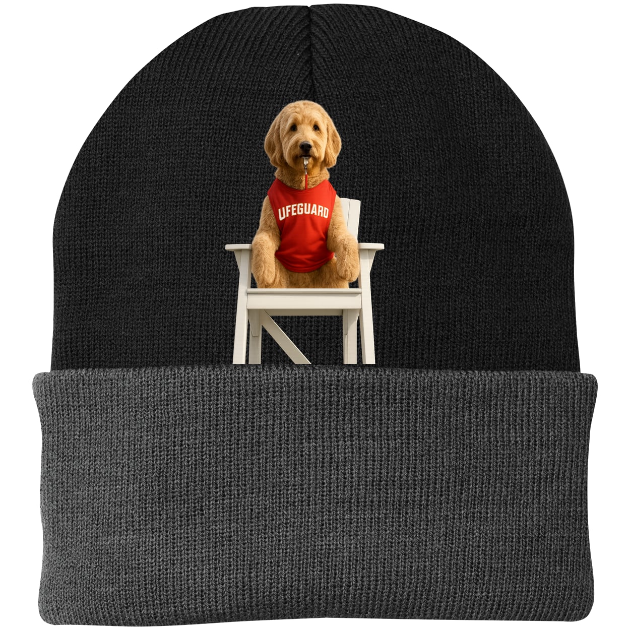 CP90 Port & Company Knit Beanie - Black/Gray