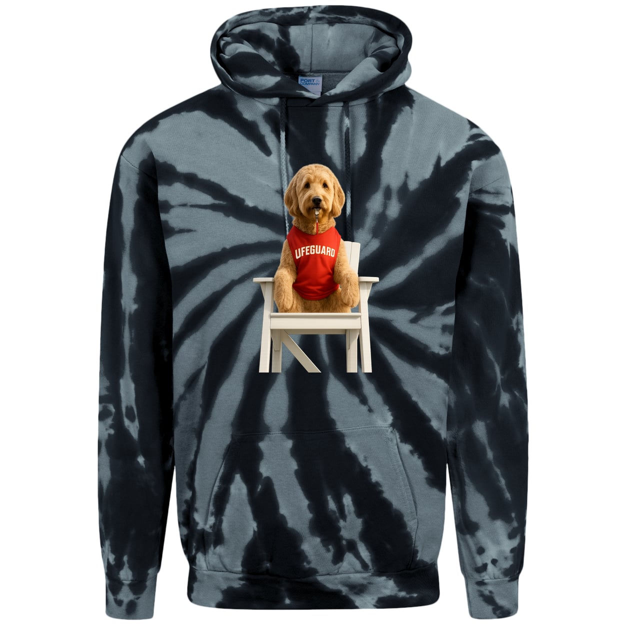 PC146 Port & Company Adult Tie-Dye Pullover Hoodie - Black