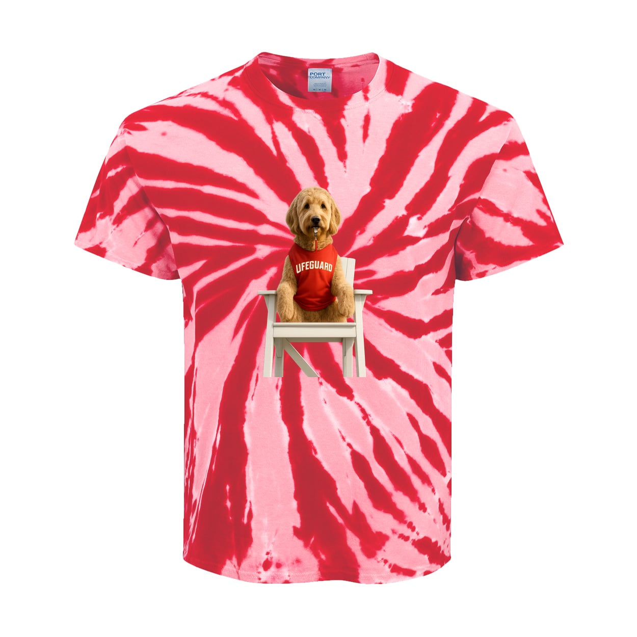 PC147Y Port & Company Kids Tie-Dye Tee - Red