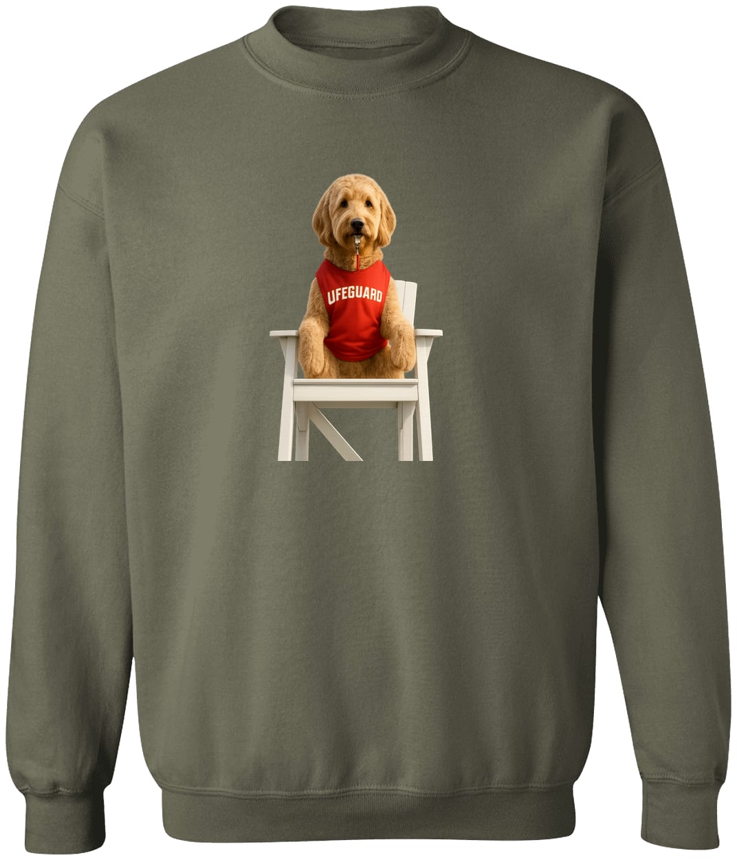 G180 Gildan Crewneck Pullover Sweatshirt - Military Green