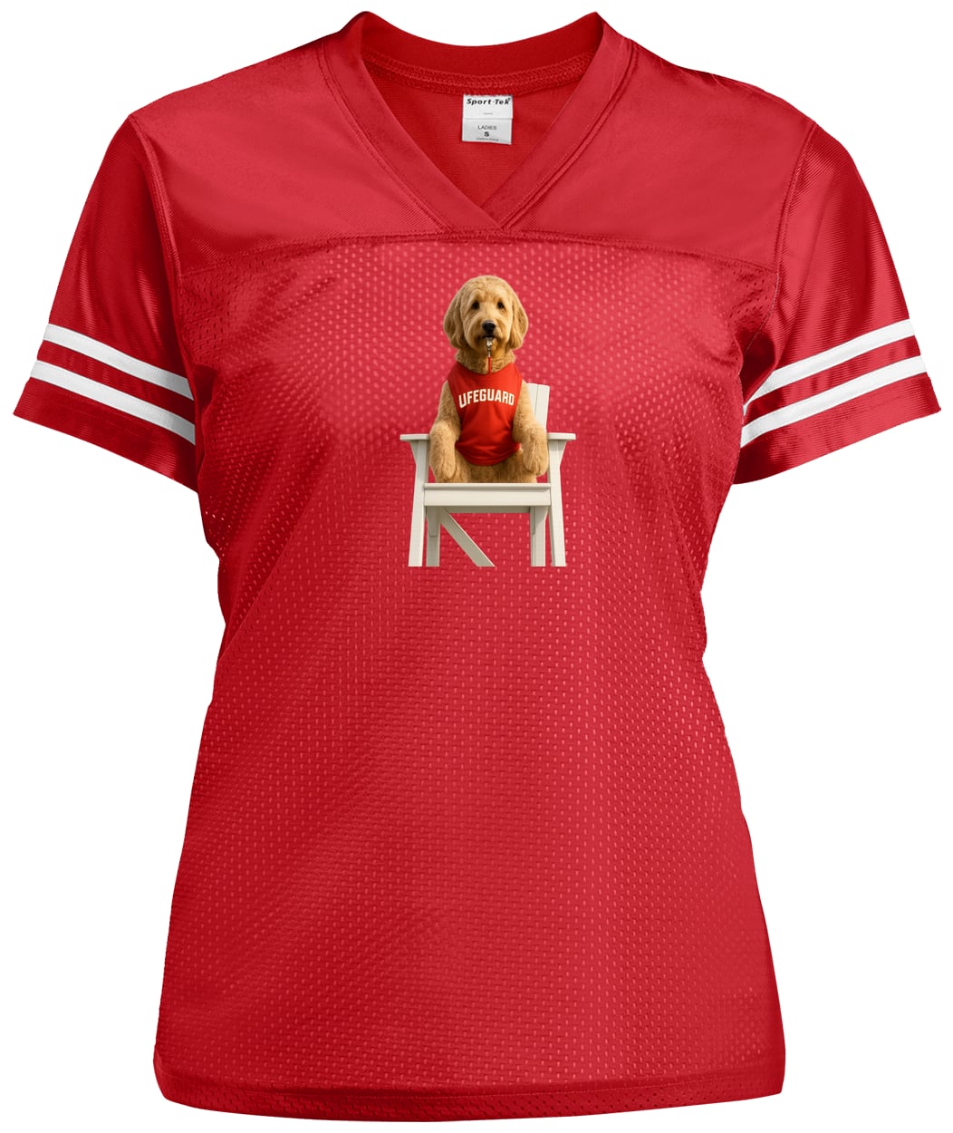 LST307 Sport-Tek Ladies' Replica Jersey - True Red/White