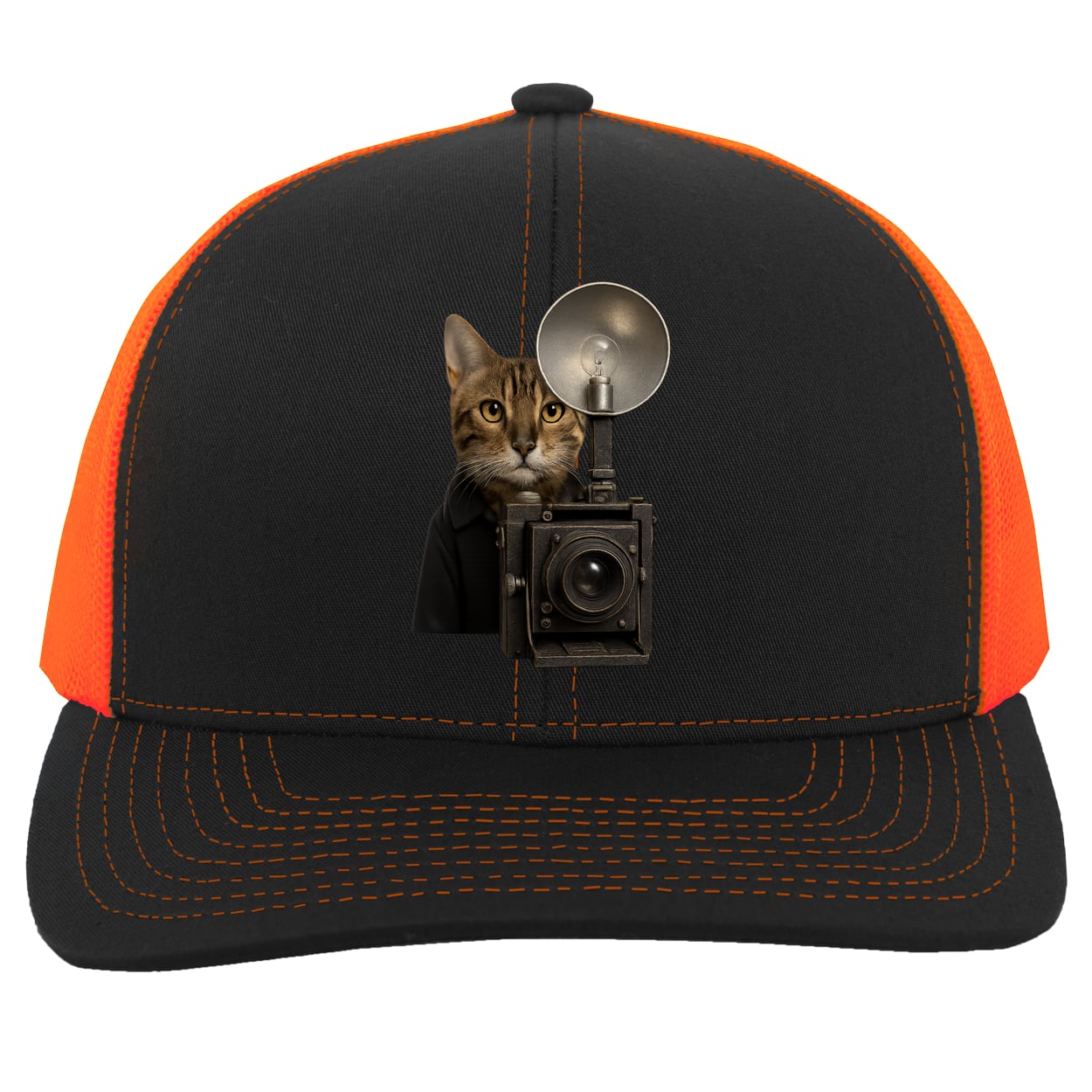 104C Trucker Snap Back - Black/Neon Orange
