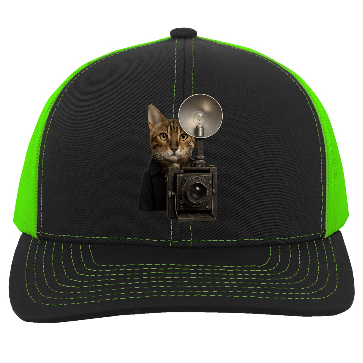 104C Trucker Snap Back - Black/Neon Green