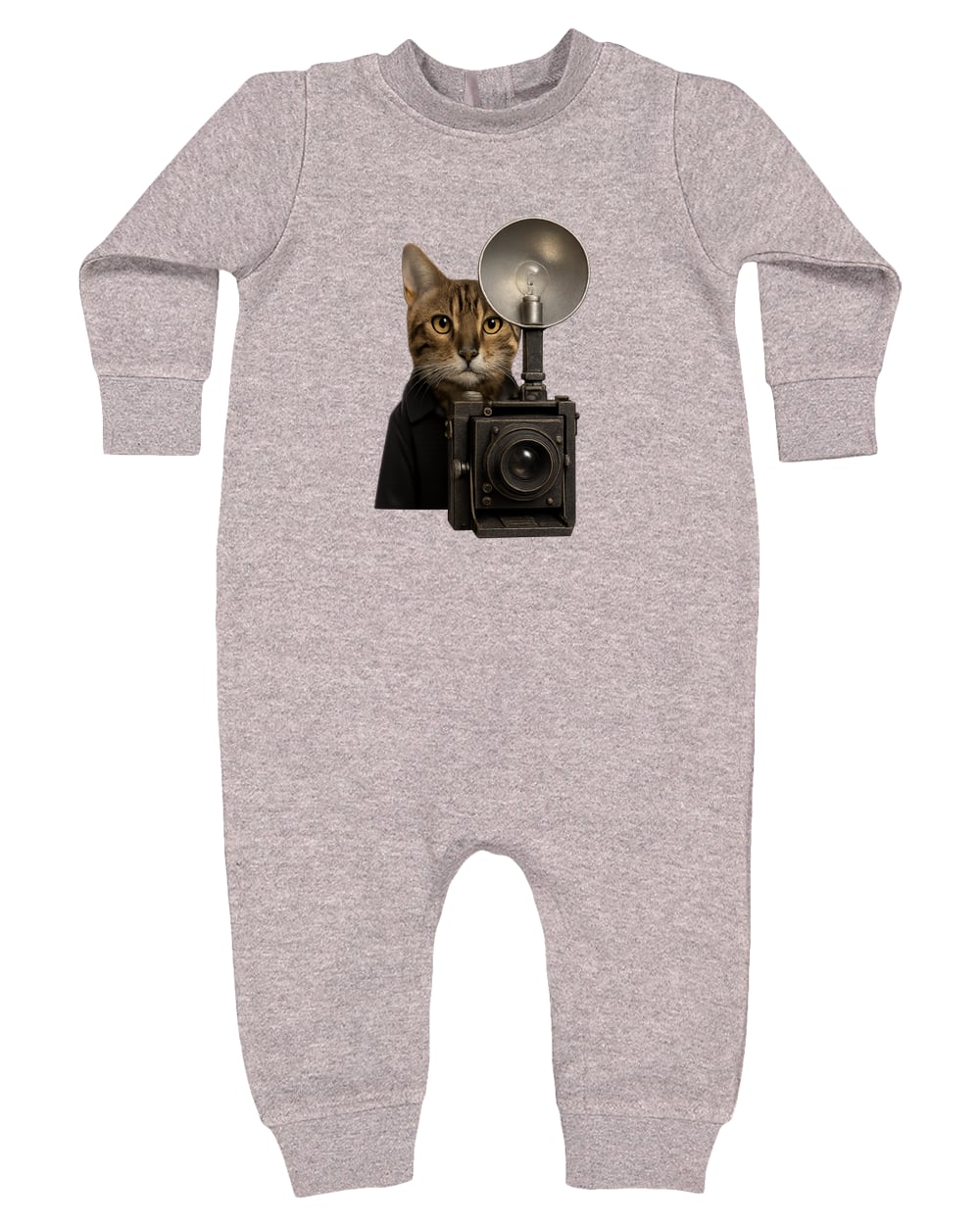 4447 Rabbit Skins Infant Fleece One-Piece Bodysuit - Heather Grey