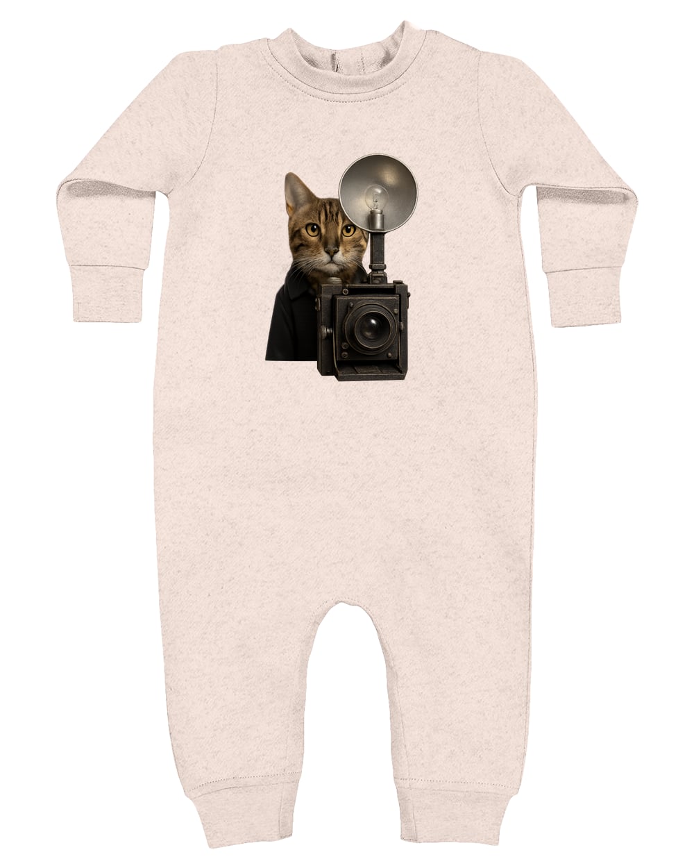 4447 Rabbit Skins Infant Fleece One-Piece Bodysuit - Natural Heather