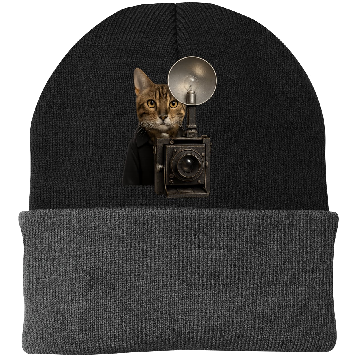 CP90 Port & Company Knit Beanie - Black/Gray