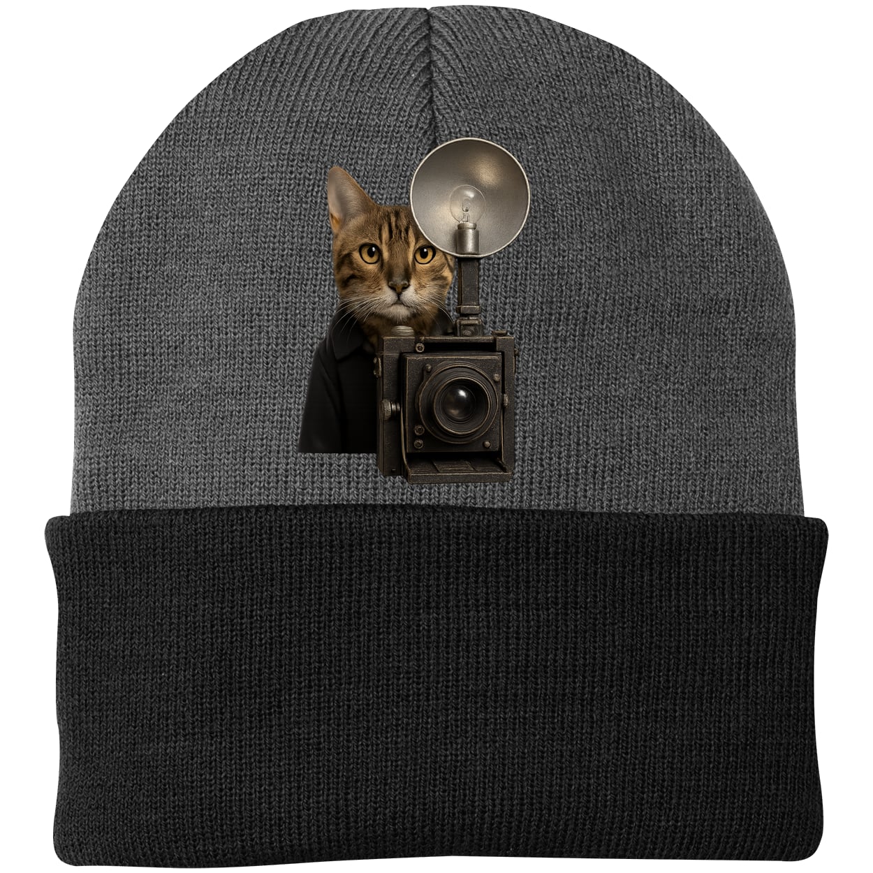 CP90 Port & Company Knit Beanie - Athletic Oxford/Black