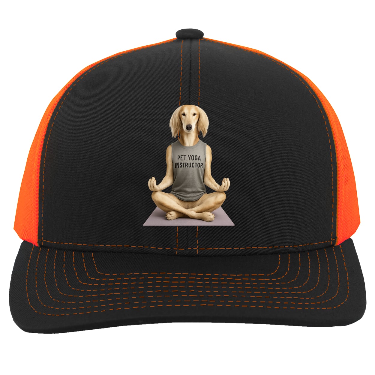 104C Trucker Snap Back - Black/Neon Orange