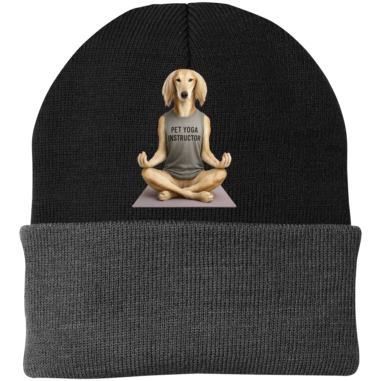 CP90 Port & Company Knit Beanie - Black/Gray