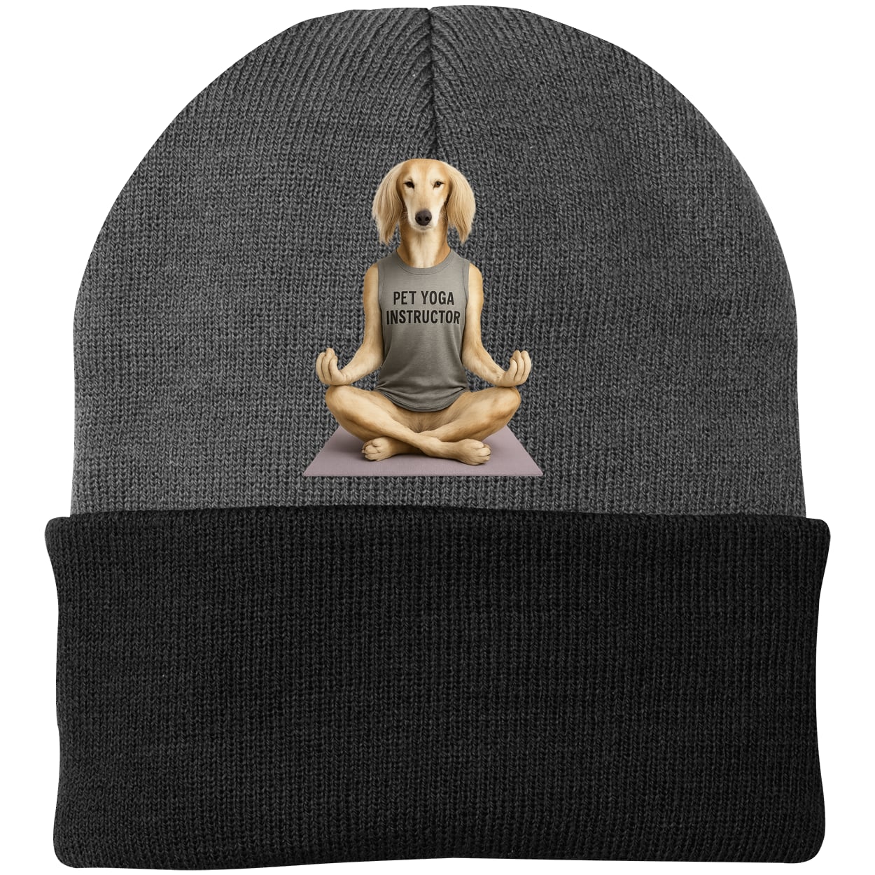CP90 Port & Company Knit Beanie - Athletic Oxford/Black