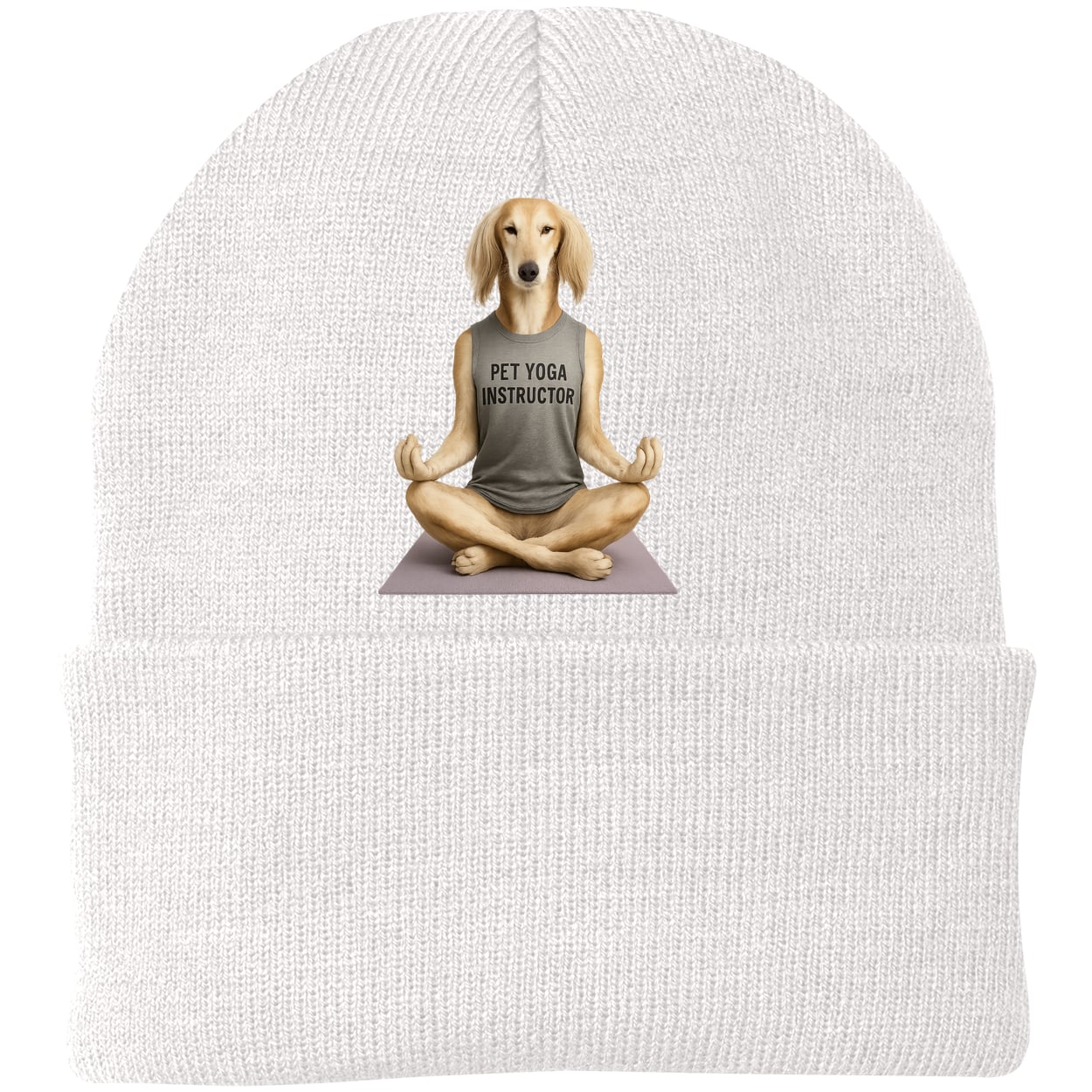 CP90 Port & Company Knit Beanie - White