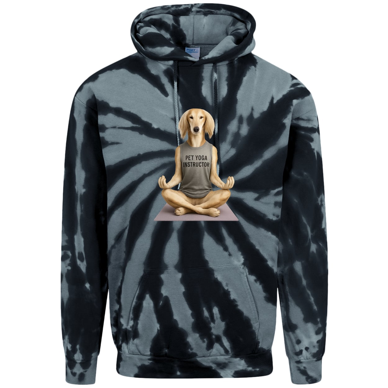 PC146 Port & Company Adult Tie-Dye Pullover Hoodie - Black